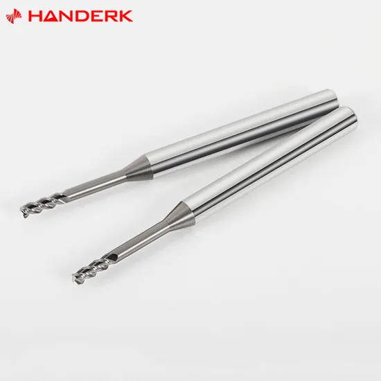 Handerk 2/3flute Solid Carbide Drill Square Milling Cutters HRC55 Micro Long Neck End Mill for Aluminum